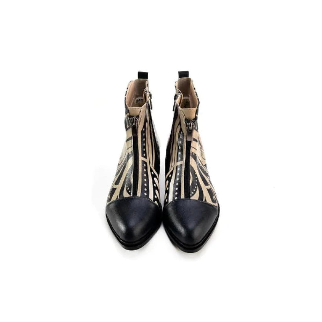 Schwarze Swirl-Ankle Boots-Zeitlose Eleganz