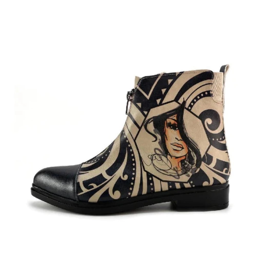 Schwarze Swirl-Ankle Boots-Zeitlose Eleganz