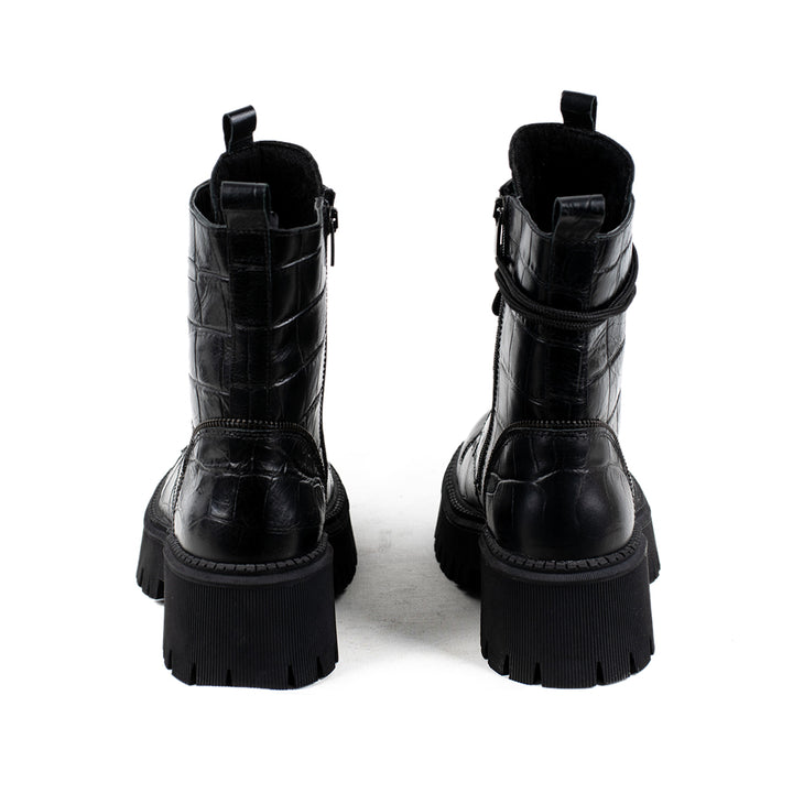 Damen-Stiefel Schwarz mit engem Schaft|damen boots Black Stiefel - LaMarta