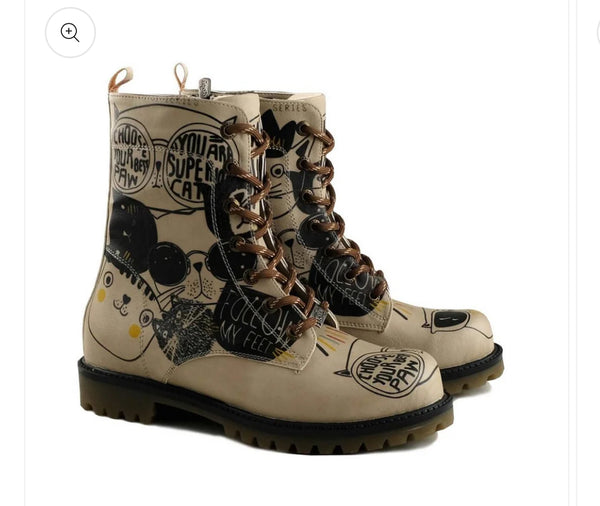 Stiefel-ChooseYourPaw Boots für individuellen Chic (Beige und Schwarz) - LaMarta