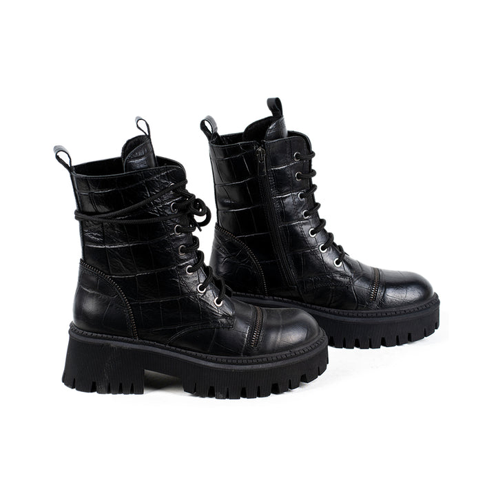 Damen-Stiefel Schwarz mit engem Schaft|damen boots Black Stiefel - LaMarta