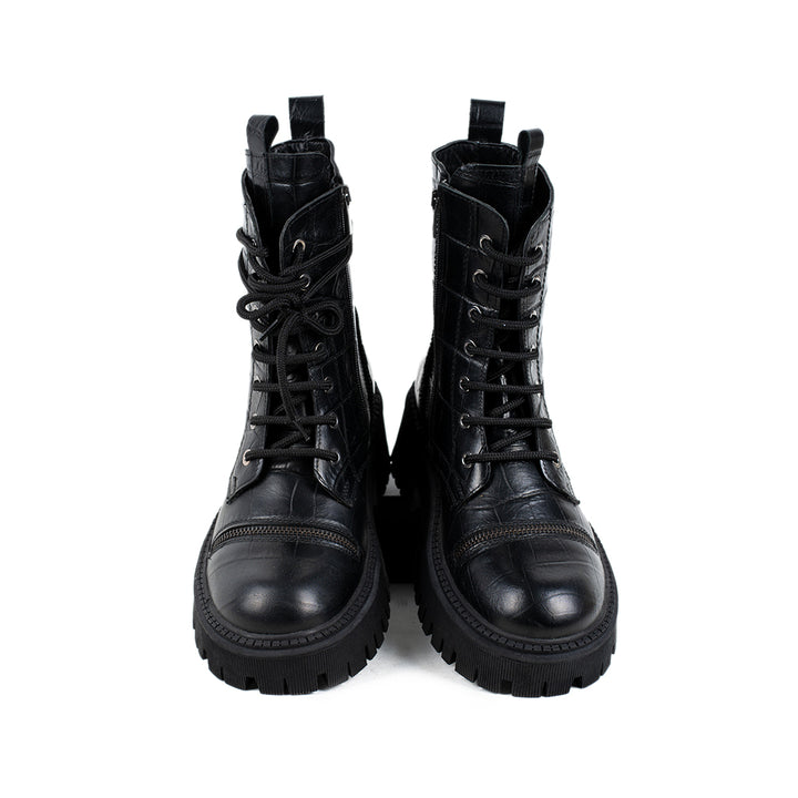 Damen-Stiefel Schwarz mit engem Schaft|damen boots Black Stiefel - LaMarta
