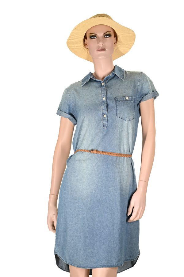Damen Maxikleid Boho Stil-  hellblau