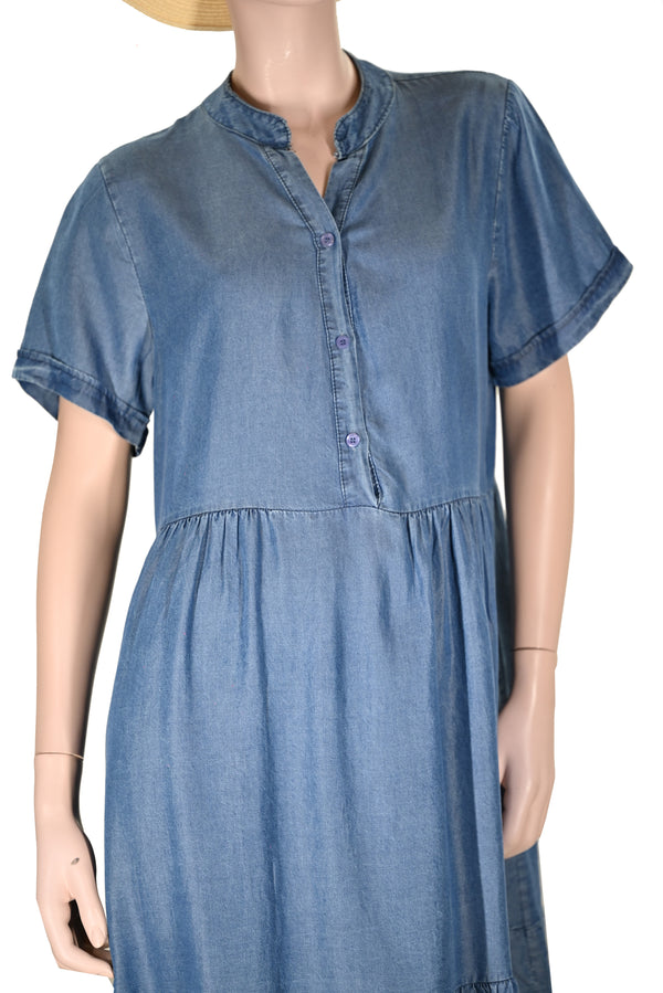 Damen Maxikleid Boho Stil-dunkle blau