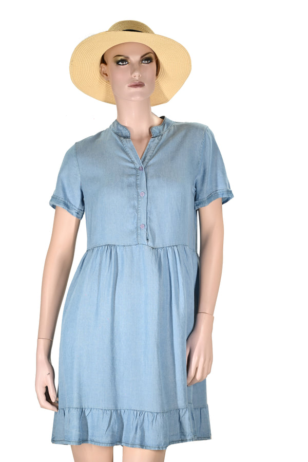 Damen Maxikleid Boho Stil-blau