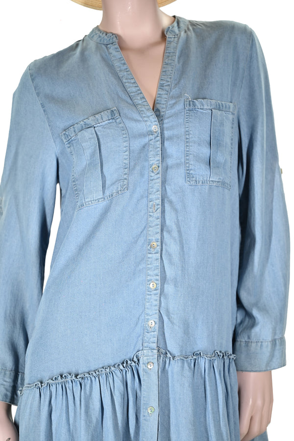 Damen sommer Maxikleid Boho Stil-hellblau