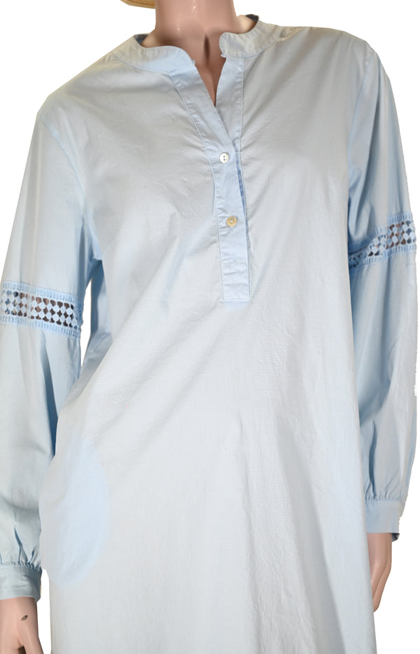 Damen sommer long shirt Maxikleid Boho Stil-blau