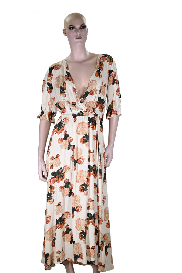Damen Maxikleid Boho Stil – Schwarz & Offwhite