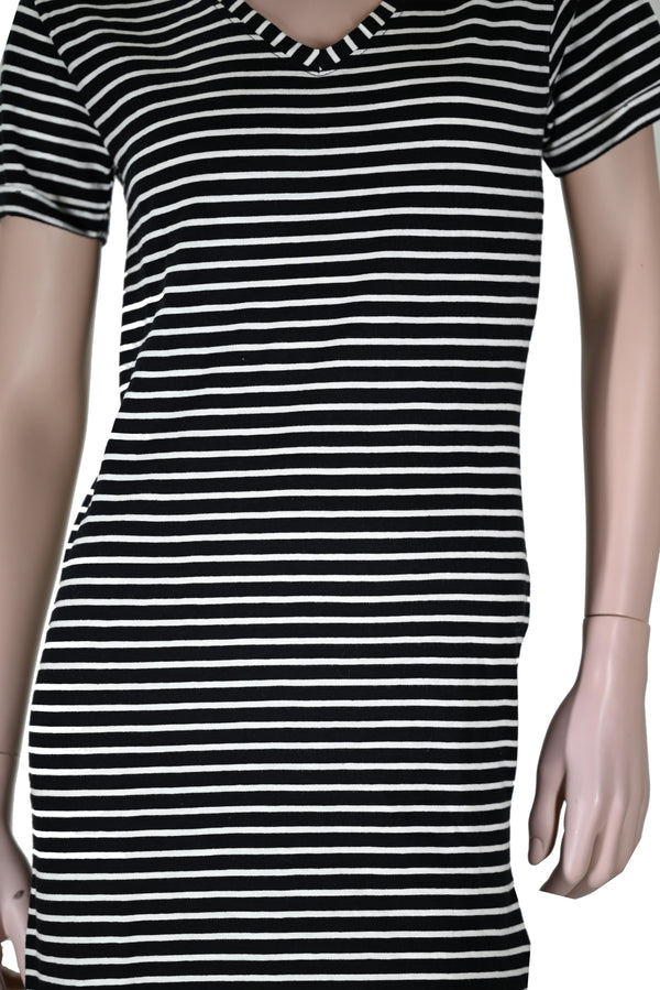 Damen Maxikleid Boho Stil- schwarz und weiss