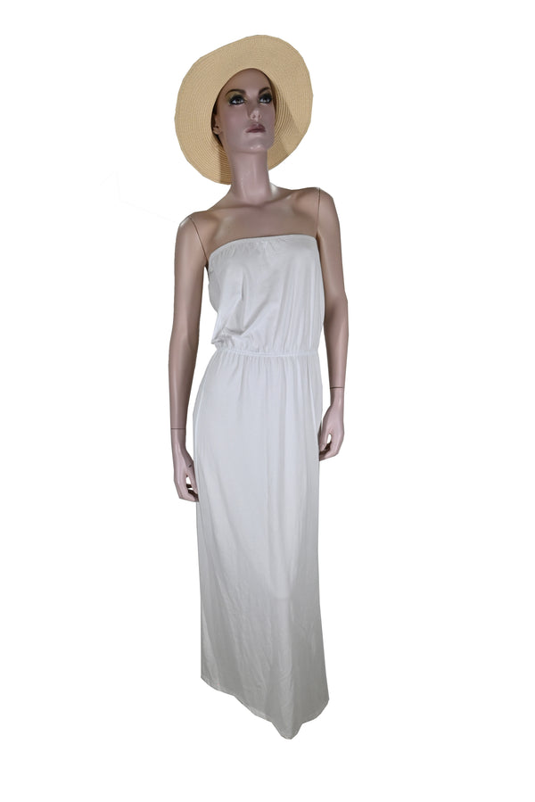 Damen Maxikleid Boho Stil- weiss