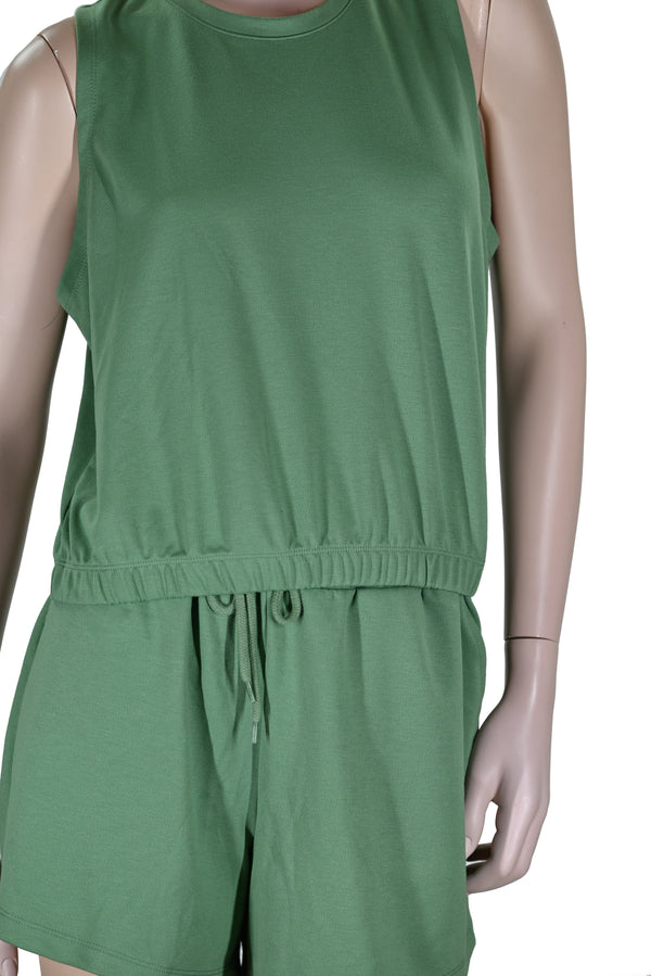 Damen ärmelloses Sommershirt und Shorts Grün