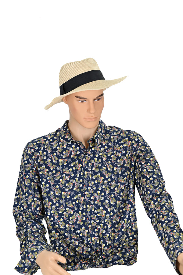 Herren Langarm Baumwollhemd mit Blumenmuster – Stilvoll & Bequem