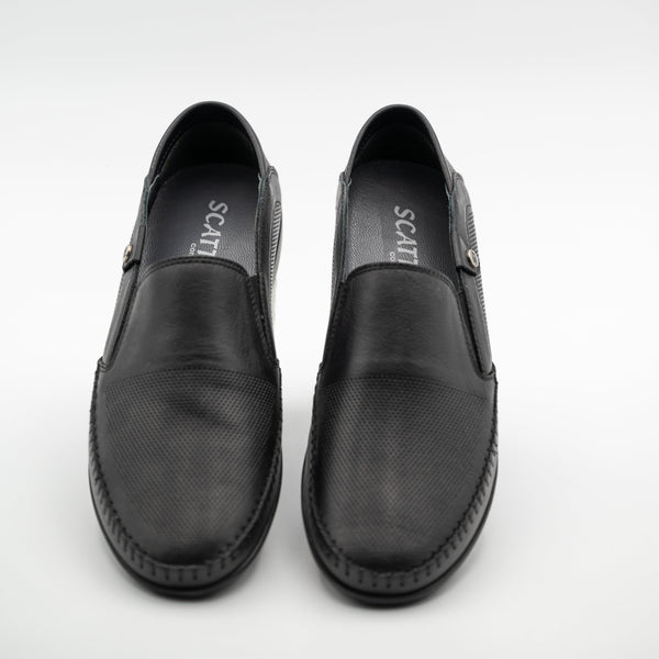 Schwarze Herren Mokassins aus echtem Leder|Lederschuhe Herren - LaMarta