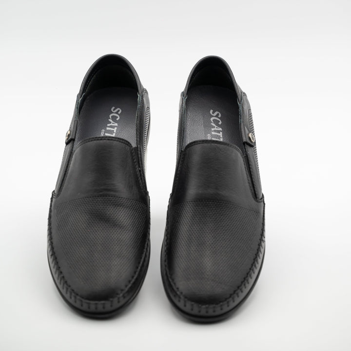 Schwarze Herren Mokassins aus echtem Leder|Lederschuhe Herren - LaMarta
