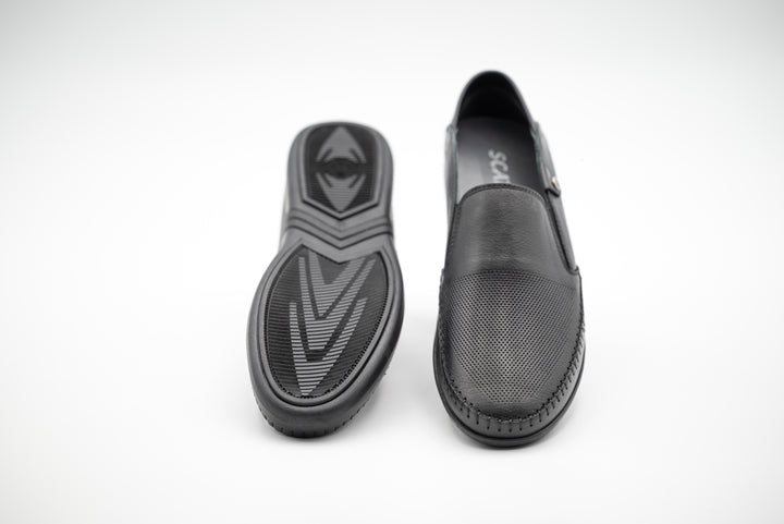 Schwarze Herren Mokassins aus echtem Leder|Lederschuhe Herren - LaMarta