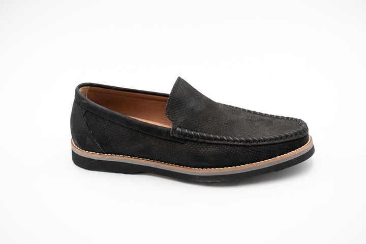 Elegante Schwarze Herren Mokassins aus echtem Leder - LaMarta