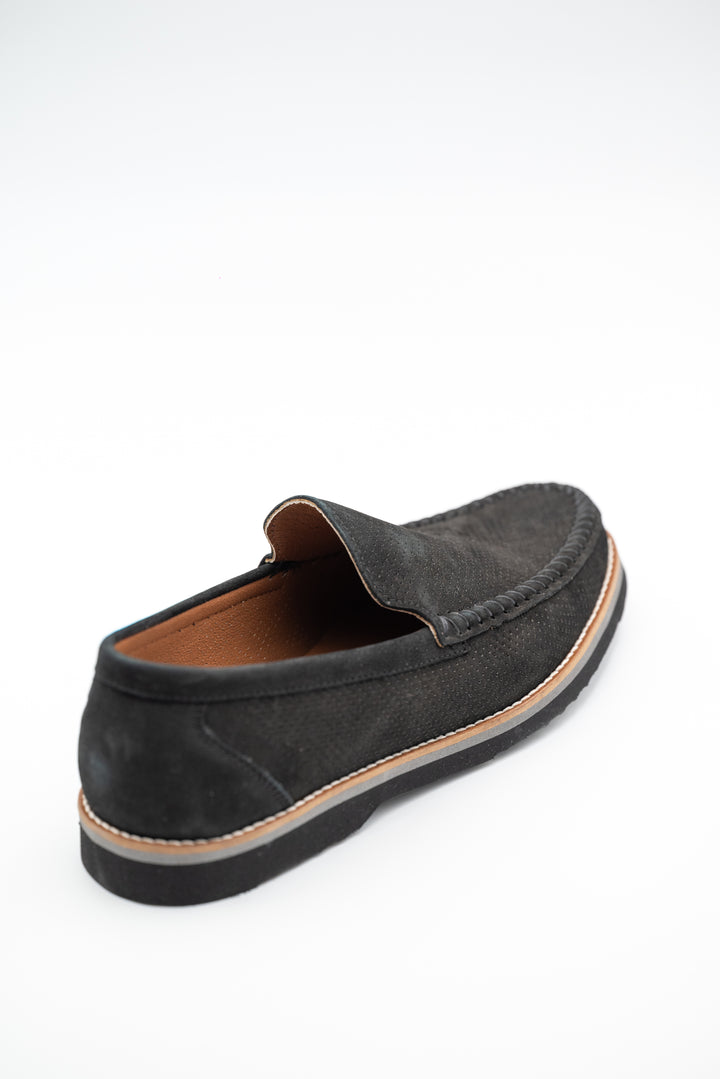 Elegante Schwarze Herren Mokassins aus echtem Leder - LaMarta