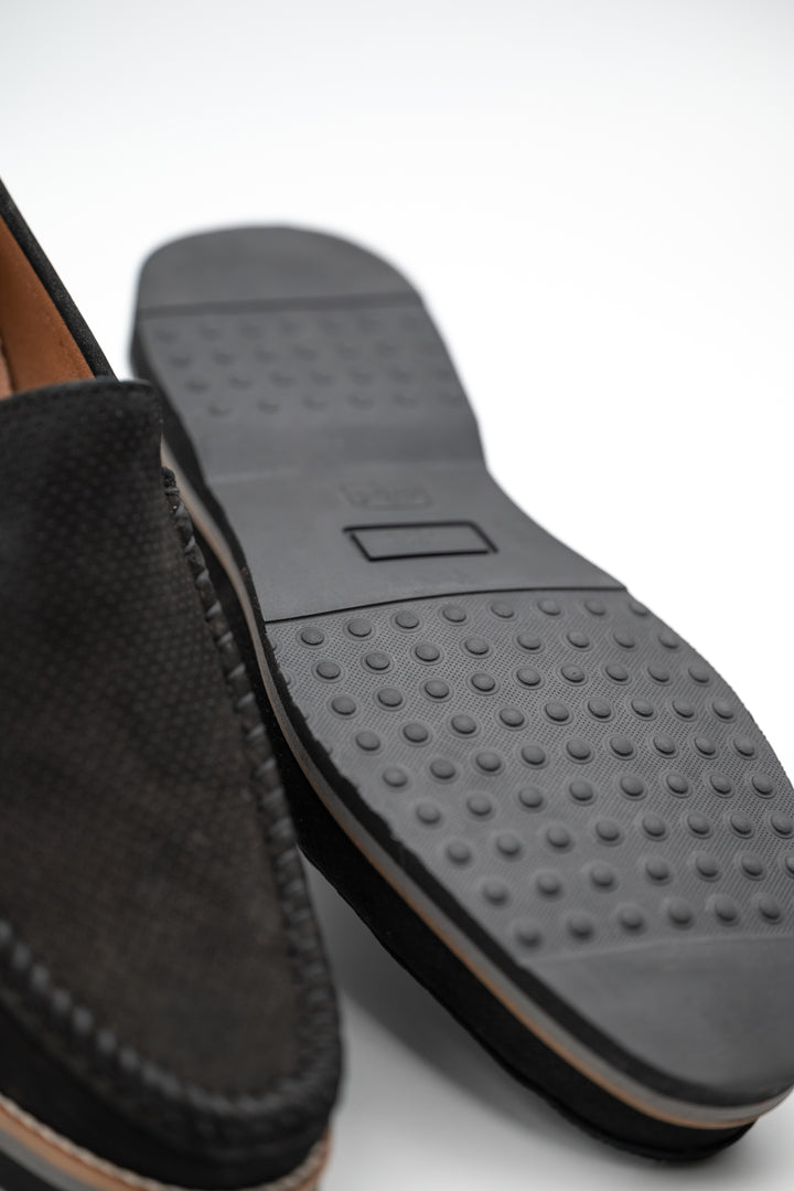 Elegante Schwarze Herren Mokassins aus echtem Leder - LaMarta