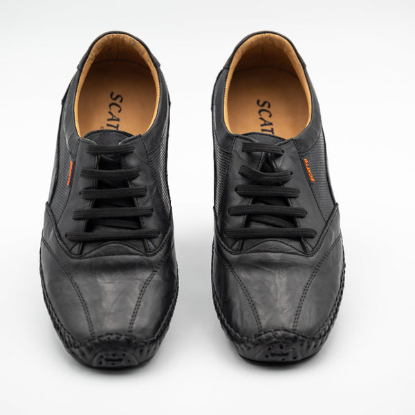 Schwarze Lederschuhe für Männer mit Komfortsohle|Herren Mokassins - LaMarta