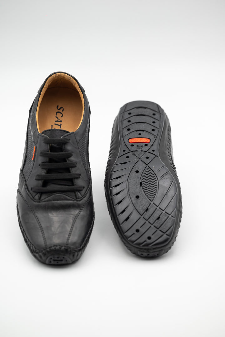 Schwarze Lederschuhe für Männer mit Komfortsohle|Herren Mokassins - LaMarta
