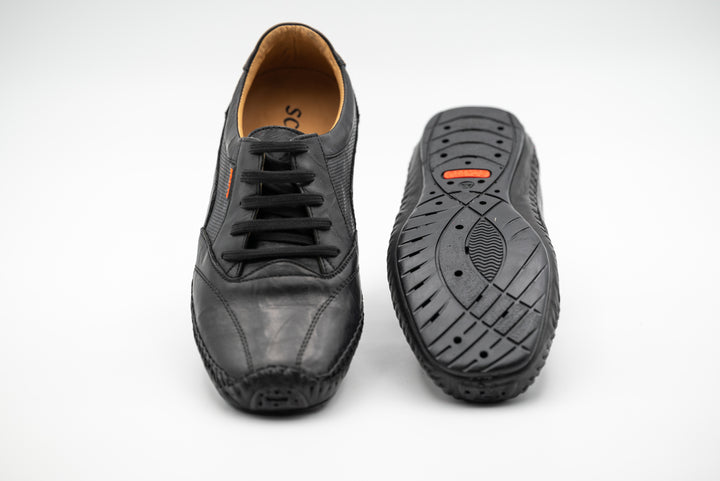Schwarze Lederschuhe für Männer mit Komfortsohle|Herren Mokassins - LaMarta