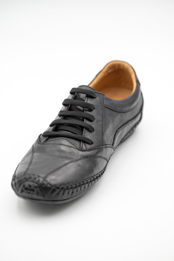 Schwarze Lederschuhe für Männer mit Komfortsohle|Herren Mokassins - LaMarta