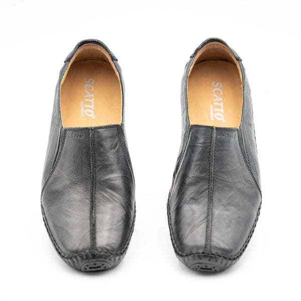 Slip-On Slipper ohne Schnürsenkel|Männer Mokassins Schwarz - LaMarta