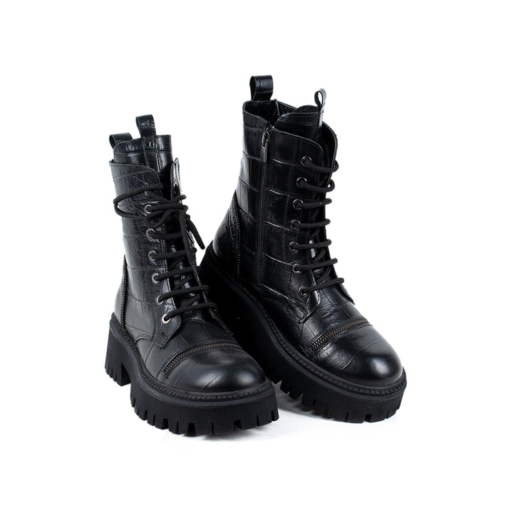Damen-Stiefel Schwarz mit engem Schaft|damen boots Black Stiefel - LaMarta