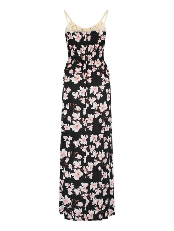 Elegantes Boho-Maxikleid – Damen Sommerkleid mit Spitzenoberteil - LaMarta