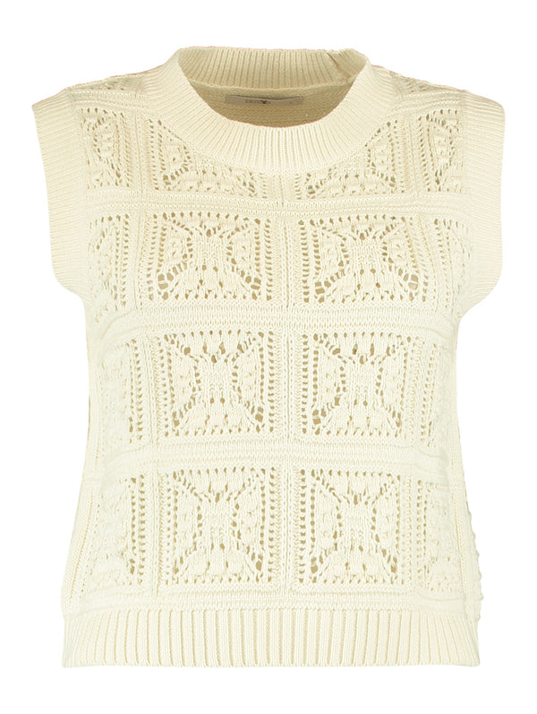 LaMarta- Weißer Pullover mit Bruststreifen für Damen - LaMarta