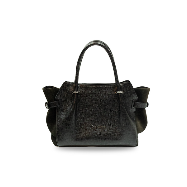 Damen Handtasche aus 100% Leder in Braun mit Krokodil-Print - LaMarta